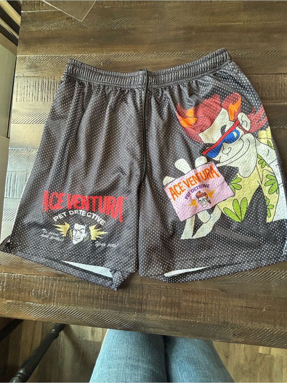 Chalk Line Ace Ventura Men's Black Graphic Athletic Shorts